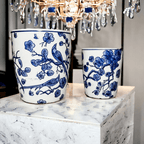 Blue & White Chinoiserie Style Vase — Select Your Size