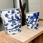 Blue & White Chinoiserie Style Vase — Select Your Size