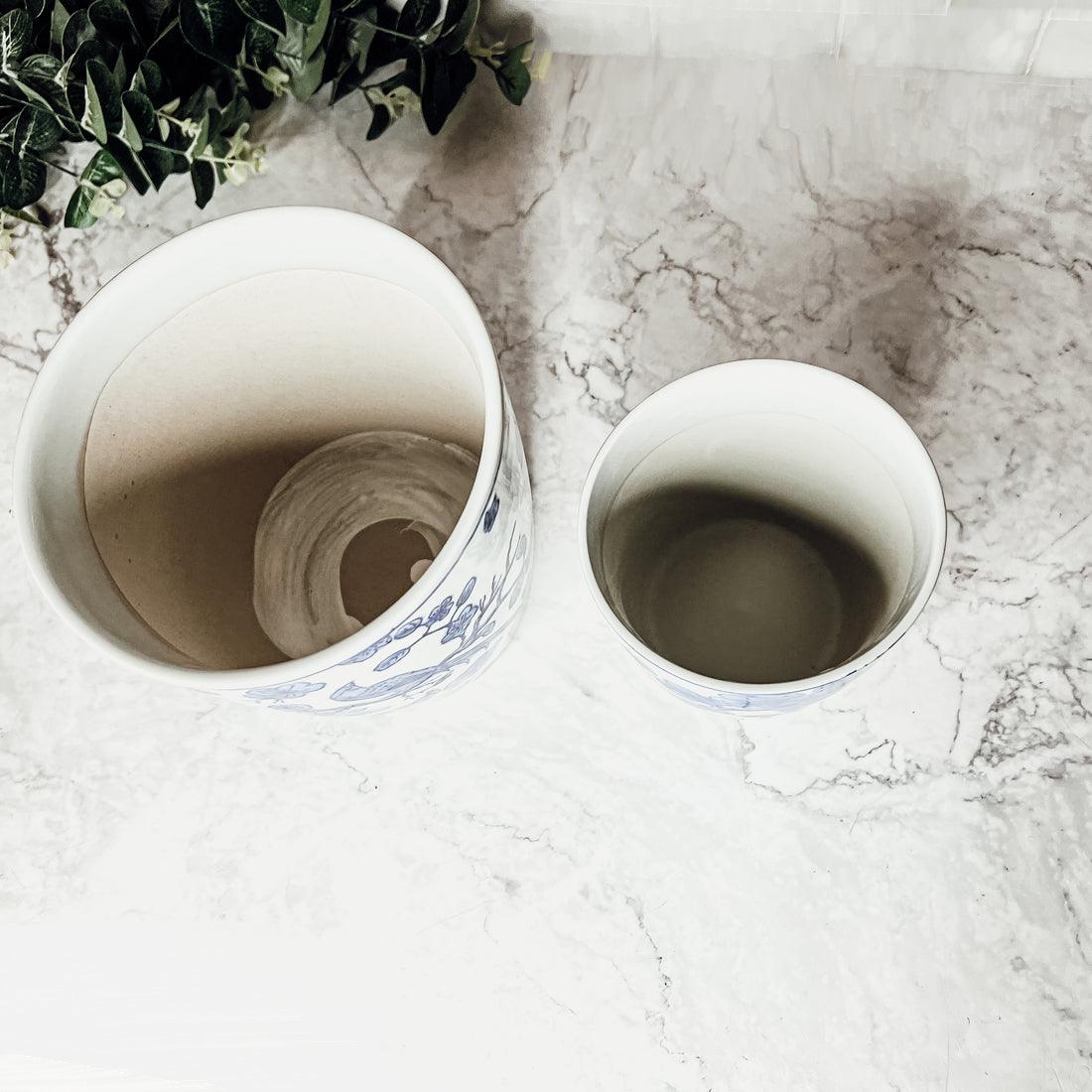 Blue & White Chinoiserie Style Vase — Select Your Size