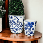 Blue & White Chinoiserie Style Vase — Select Your Size