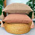 18" Square Boho Cottage Linen Decorative Throw Pillow Cases — Select Your Quantity and Color