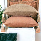 18" Square Boho Cottage Linen Decorative Throw Pillow Cases — Select Your Quantity and Color