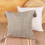 18" Square Boho Cottage Linen Decorative Throw Pillow Cases — Select Your Quantity and Color