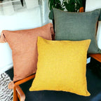 18" Square Boho Cottage Linen Decorative Throw Pillow Cases — Select Your Quantity and Color