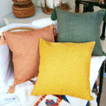 18" Square Boho Cottage Linen Decorative Throw Pillow Cases — Select Your Quantity and Color