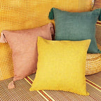 18" Square Boho Cottage Linen Decorative Throw Pillow Cases — Select Your Quantity and Color