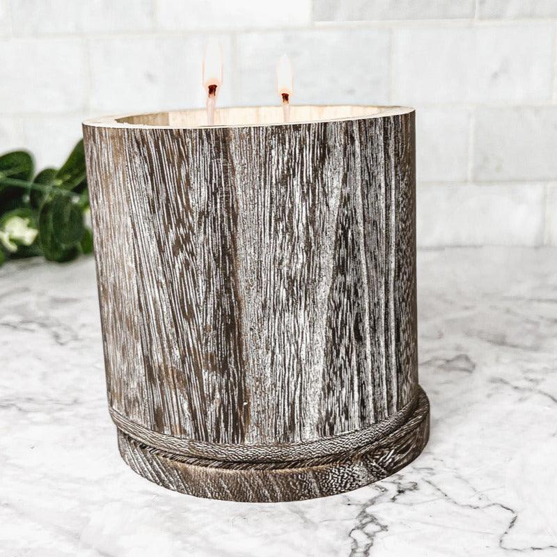 Reusable Wood Candle Vase with Candle & Lid — Select Your Scent