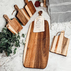 Handmade Acacia Wood Serving Board + Bamboo Cheese Markers