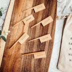 Handmade Acacia Wood Serving Board + Bamboo Cheese Markers