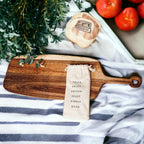 Handmade Acacia Wood Serving Board + Bamboo Cheese Markers