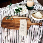 Handmade Acacia Wood Serving Board + Bamboo Cheese Markers