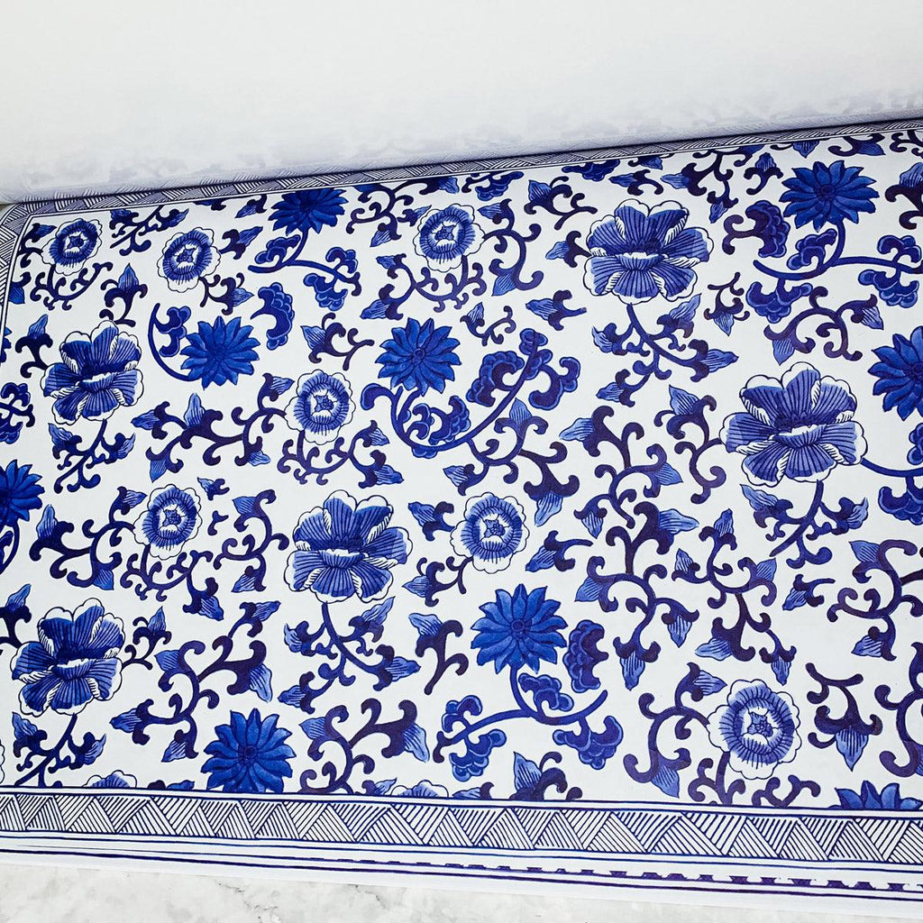 Chinoiserie Heavy Paper Placemats with Soy-Based Ink - 40 tear off mats per pad