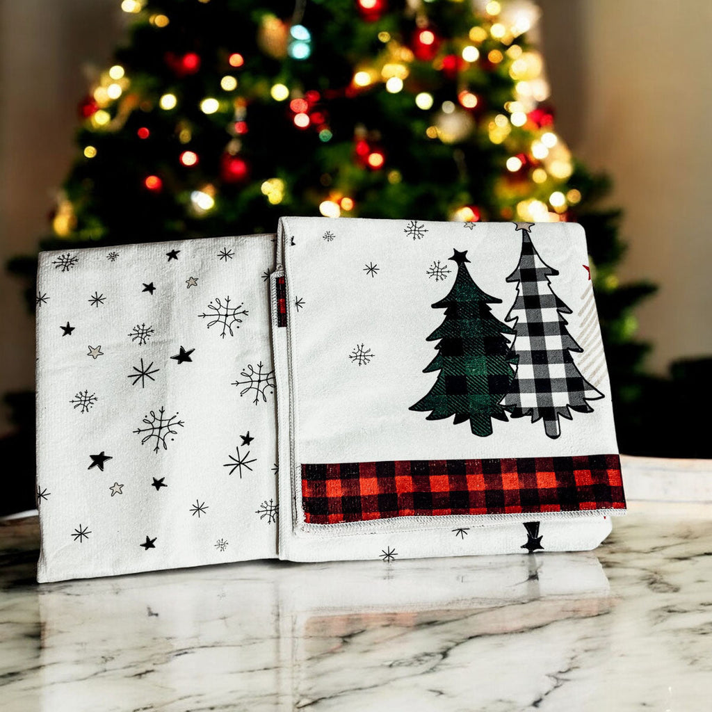 Trees & Gingham Kitchen Towel