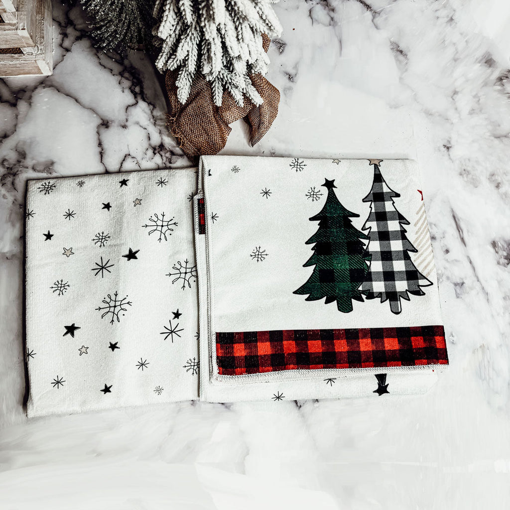 Trees & Gingham Kitchen Towel