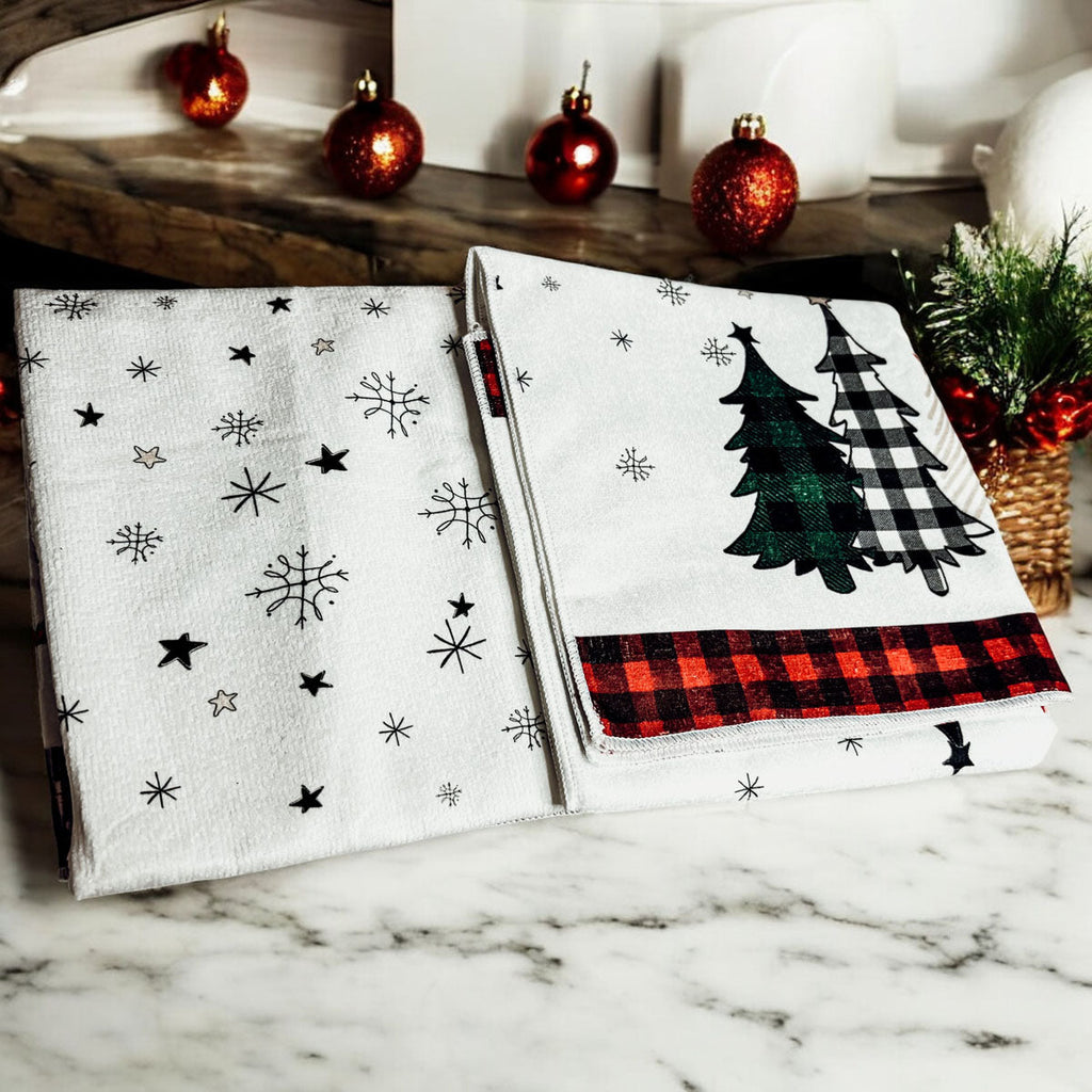 Trees & Gingham Kitchen Towel