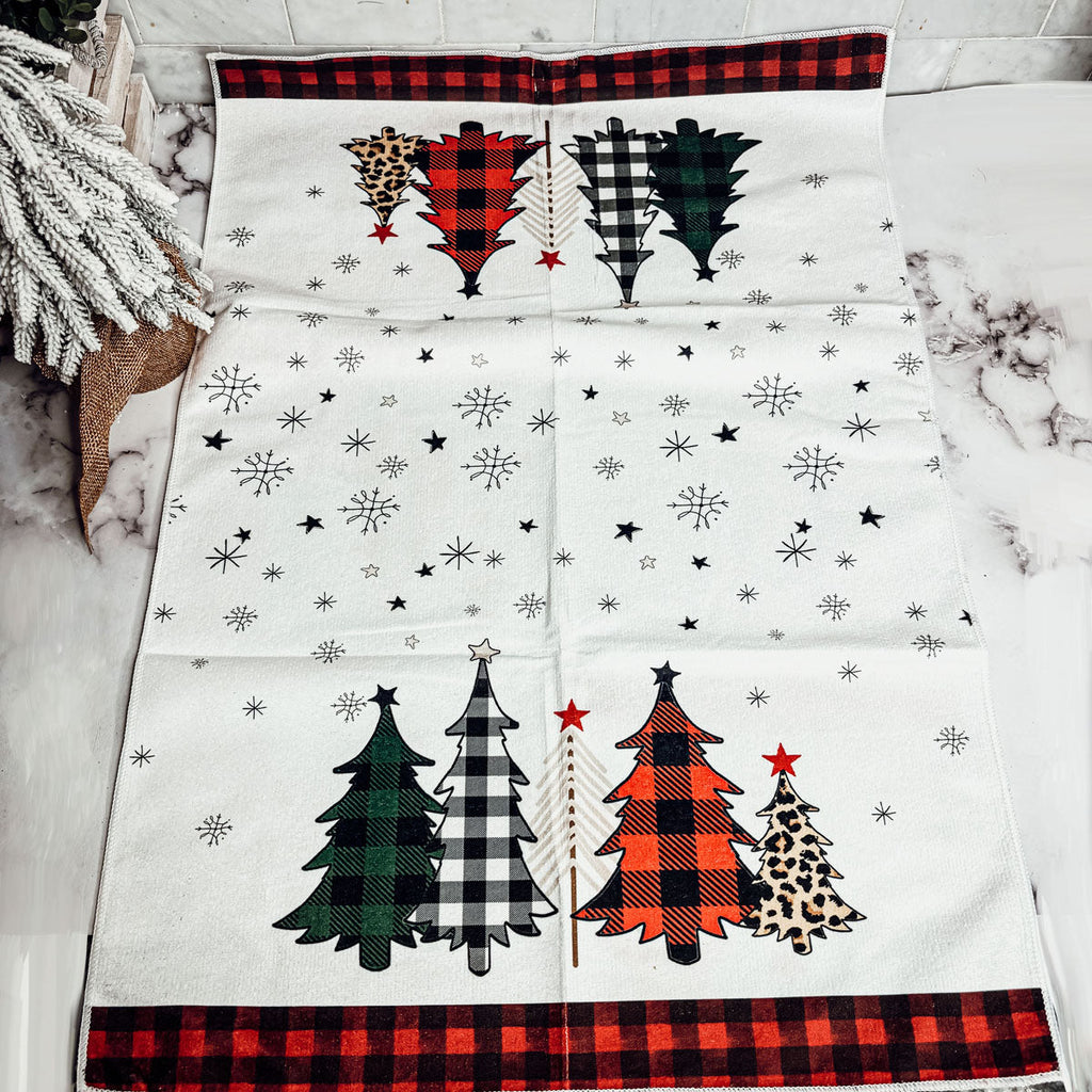 Trees & Gingham Kitchen Towel