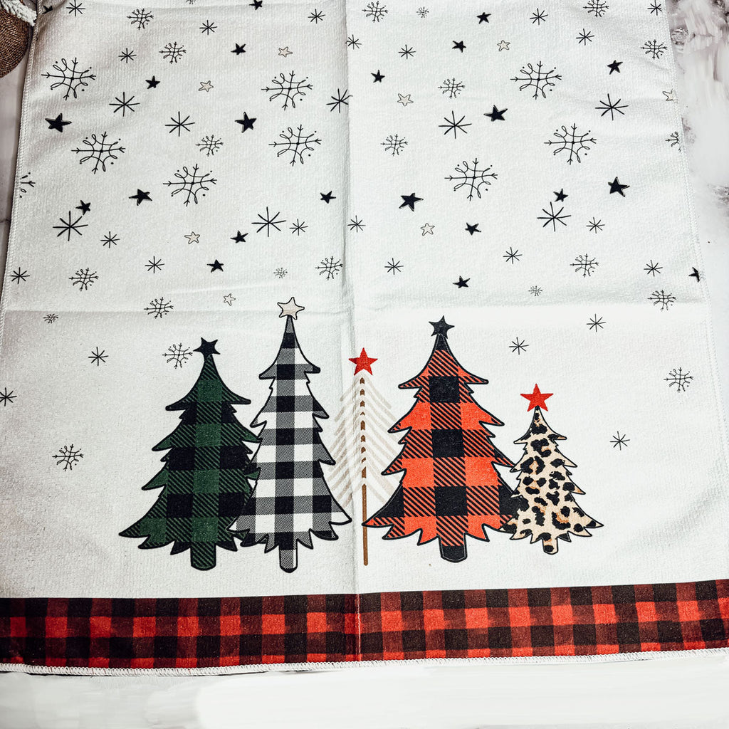 Trees & Gingham Kitchen Towel