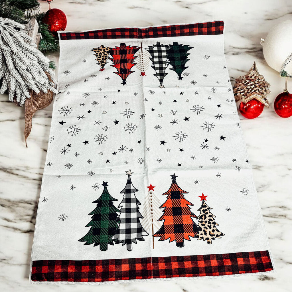 Trees & Gingham Kitchen Towel
