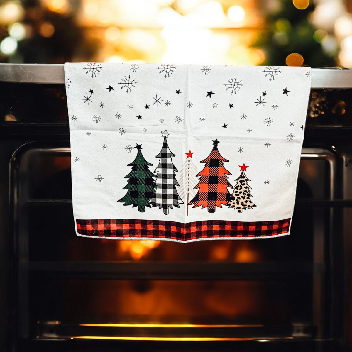 Trees & Gingham Kitchen Towel