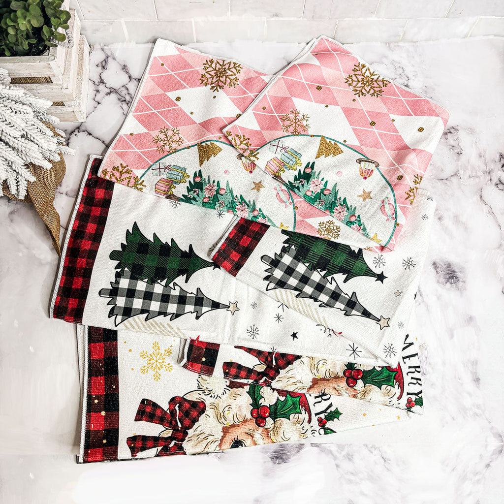 Trees & Gingham Kitchen Towel