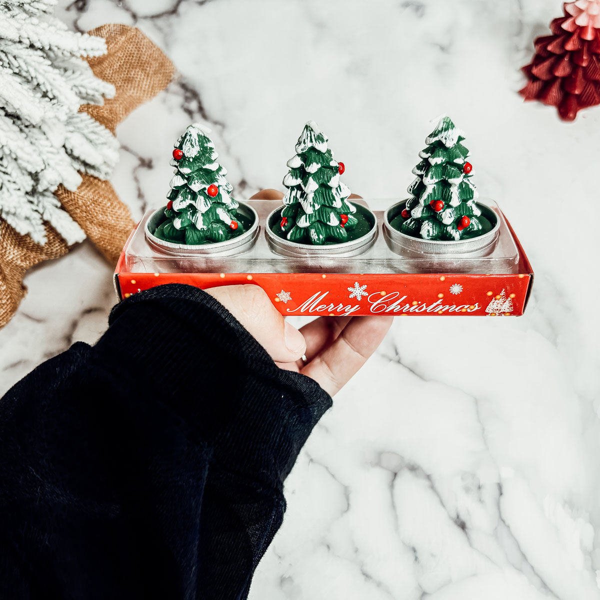 Mini Tree Shaped Unscented Candles - 3 pack