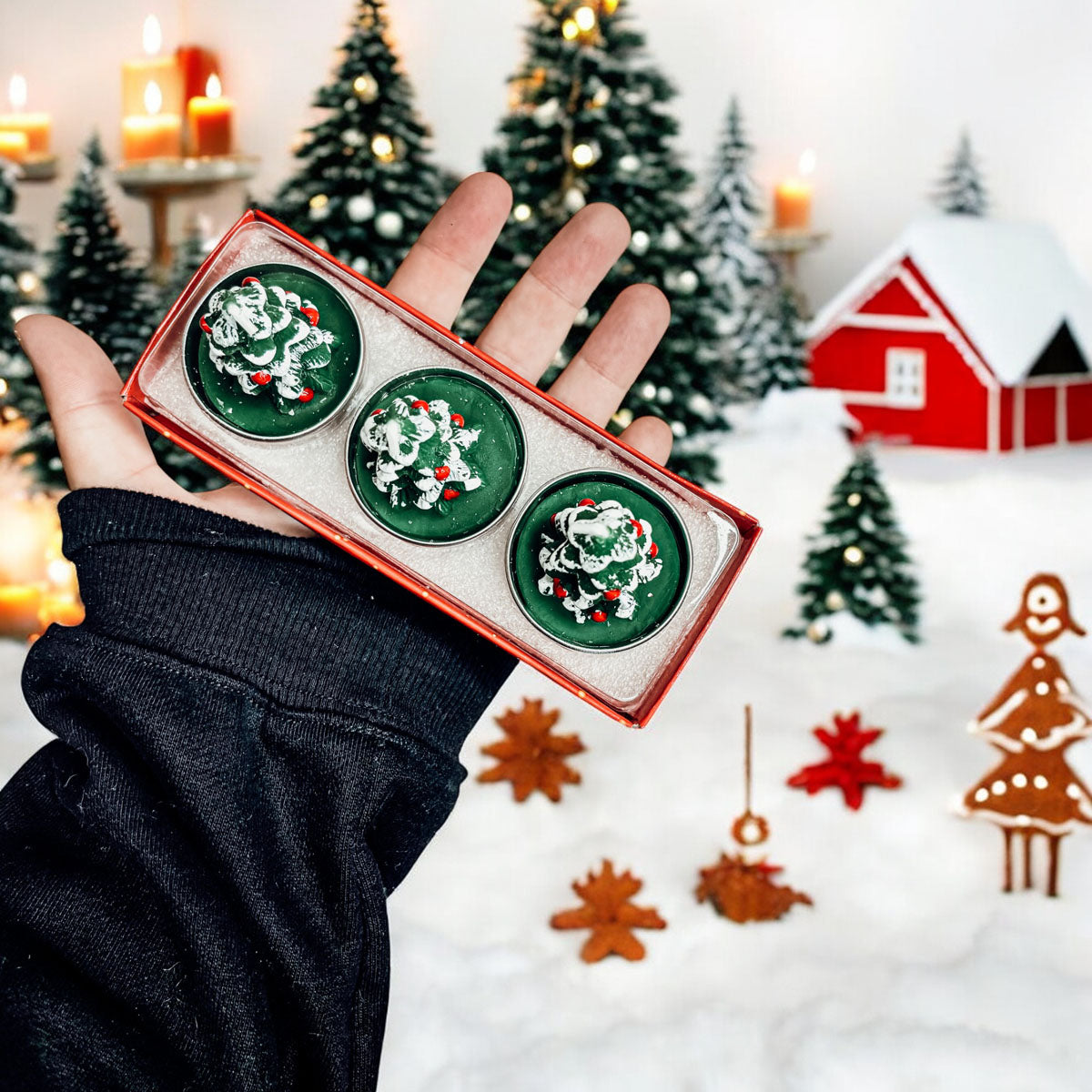 Mini Tree Shaped Unscented Candles - 3 pack
