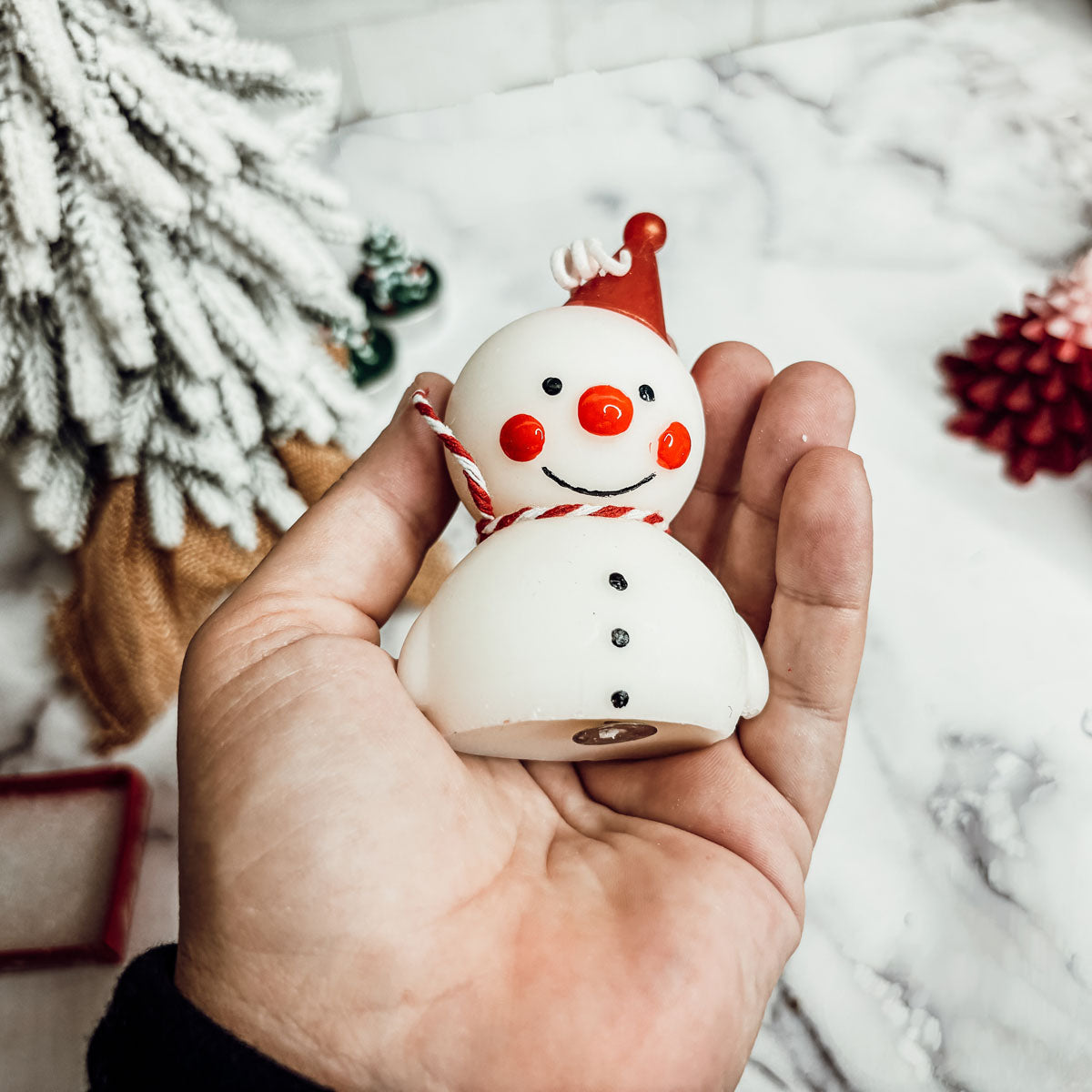 Snowman Shaped Mini Candle