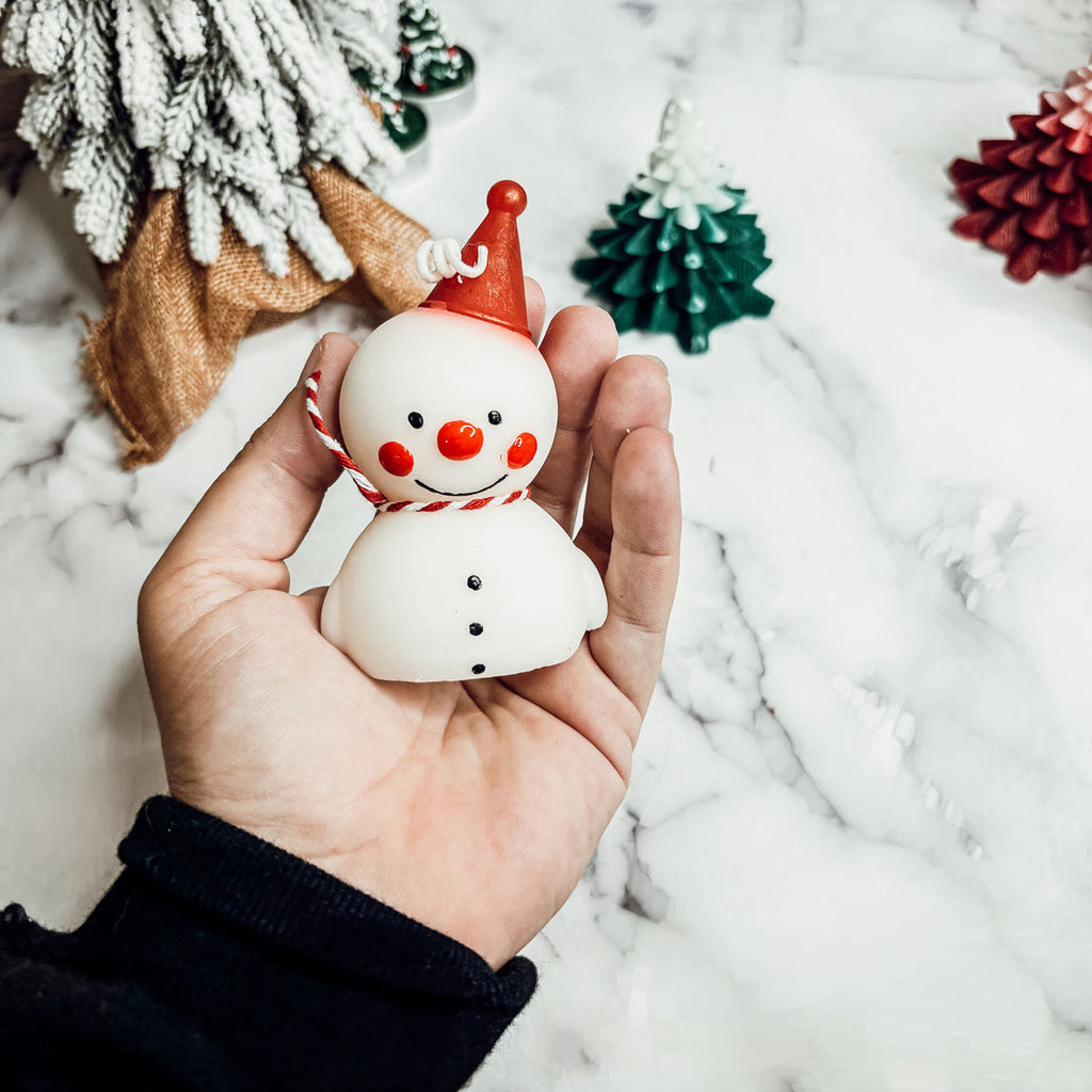Snowman Shaped Mini Candle
