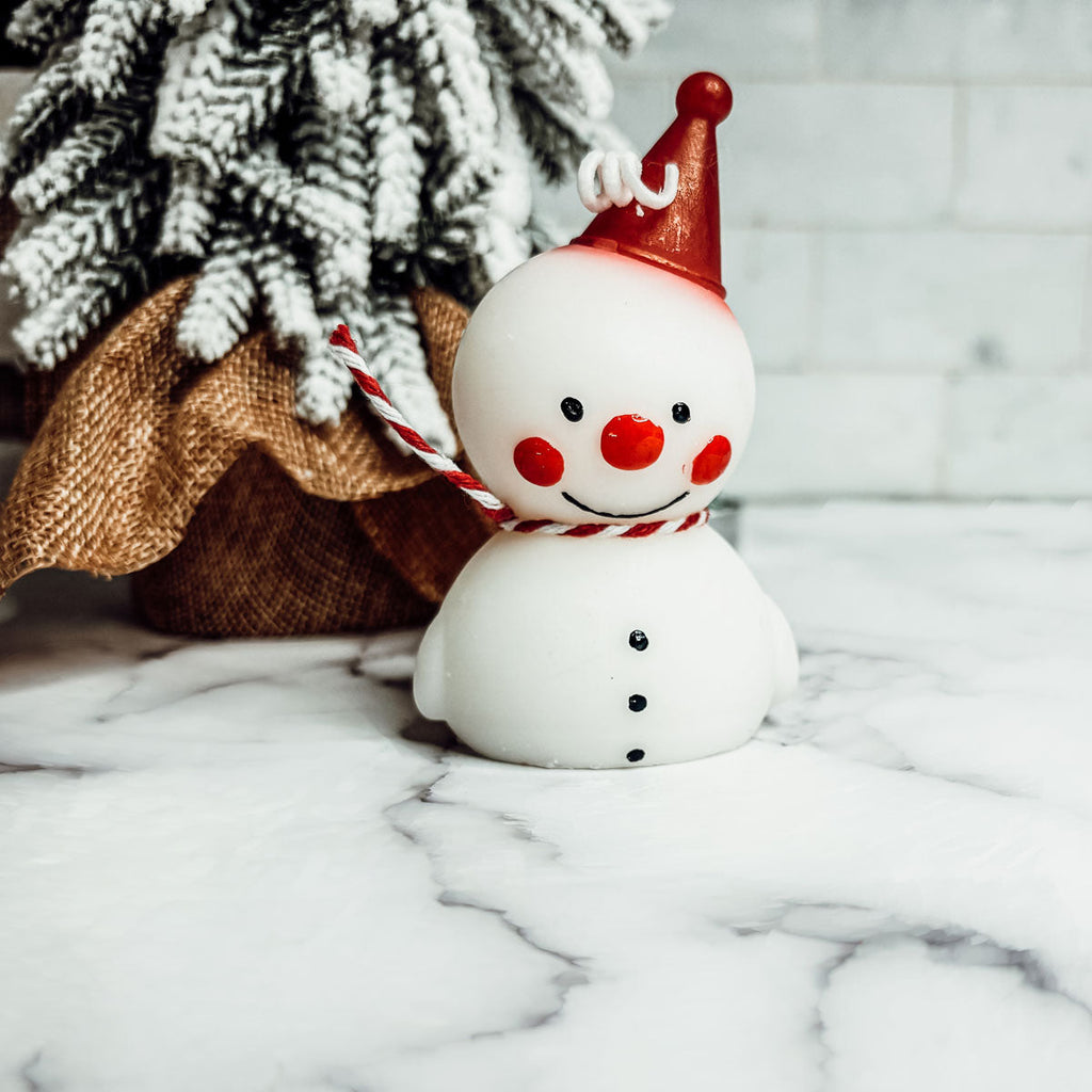 Snowman Shaped Mini Candle