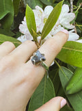 Raw Labradorite Prong Ring — Select Your Size