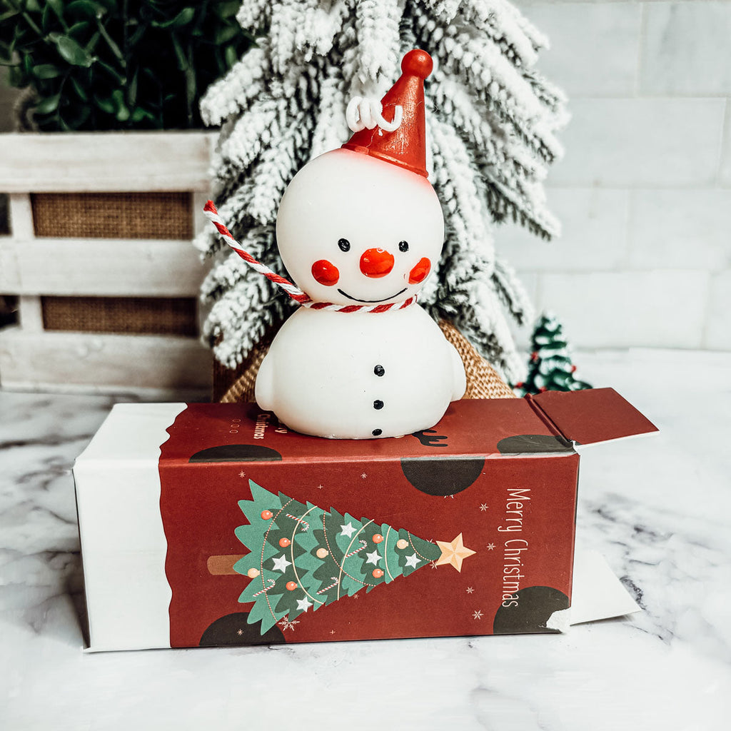 Snowman Shaped Mini Candle