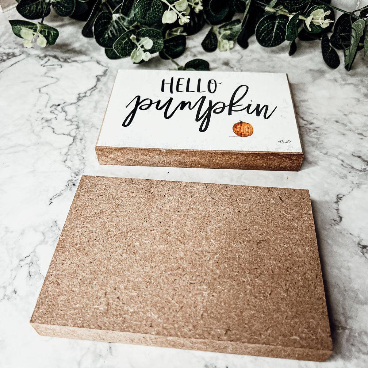 Handmade Wooden "Hello Pumpkin" Block Sign