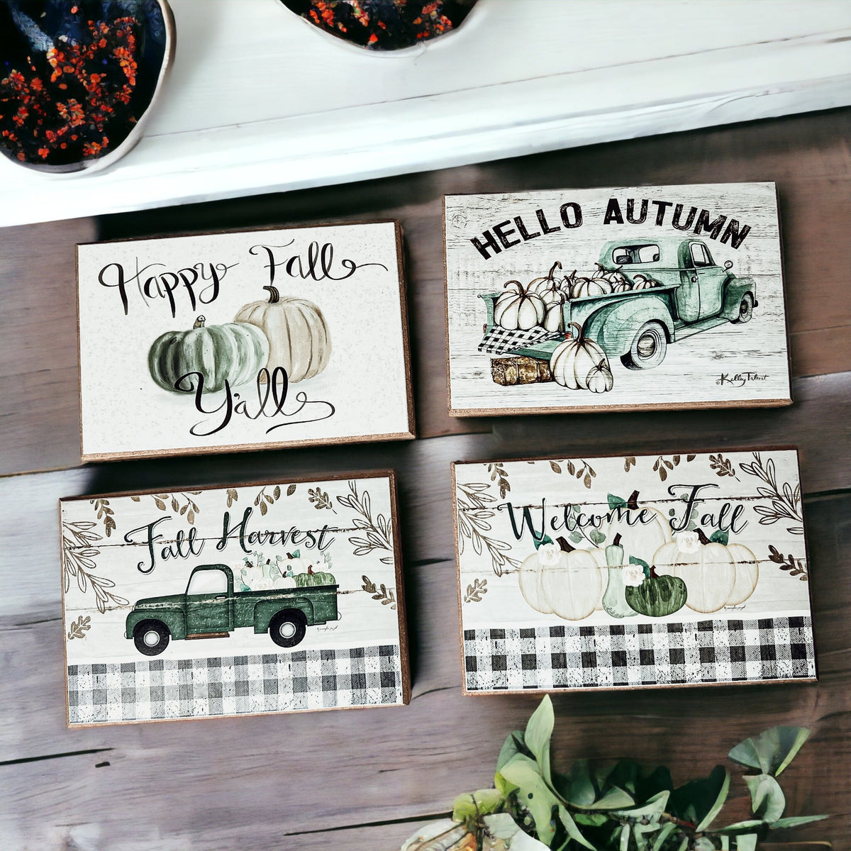 Handmade Wooden "Fall Harvest" Sign
