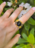 Noor Black Onyx Ring — Select Your Size