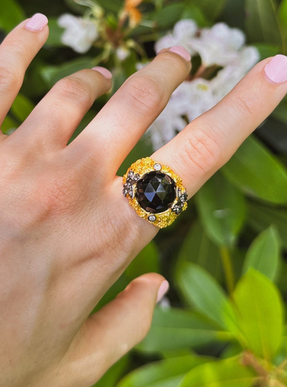 Noor Black Onyx Ring — Select Your Size