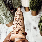 Handmade Wooden Embossed Christmas Rolling Pin Set — Select Your Style & Size