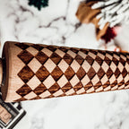 Handmade Wooden Embossed Courtly Check Rolling Pin — Select Your Style & Size