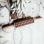 Handmade Wooden Embossed Courtly Check Rolling Pin — Select Your Style & Size