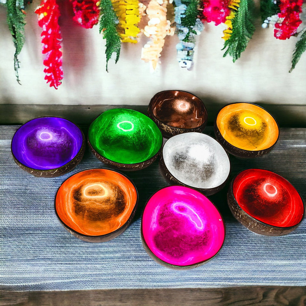 Handcrafted Coconut Rainbow Bowls — Select Your Color