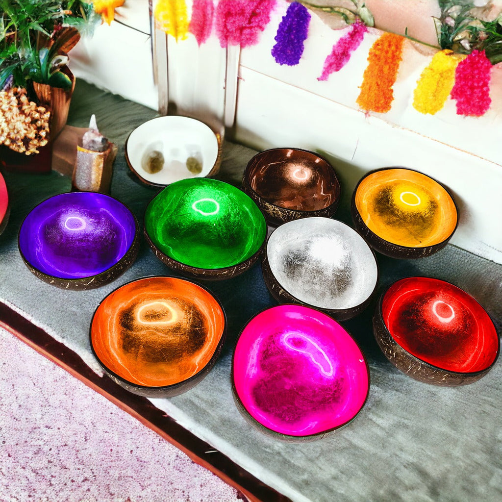 Handcrafted Coconut Rainbow Bowls — Select Your Color