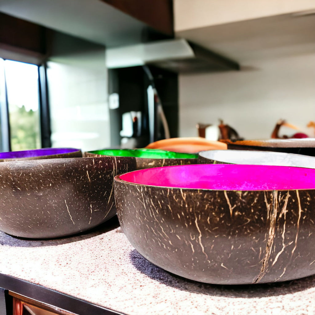 Handcrafted Coconut Rainbow Bowls — Select Your Color