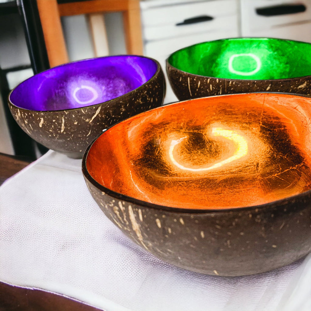 Handcrafted Coconut Rainbow Bowls — Select Your Color