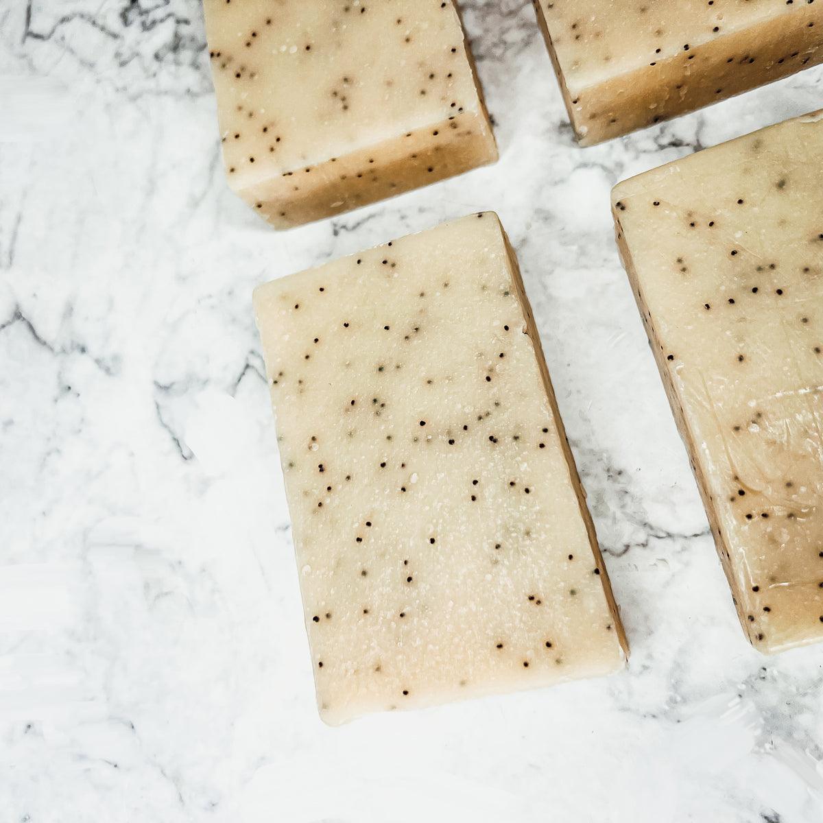 Poppy Seed Exfoliant-Olive-Sunflower Soap Bar