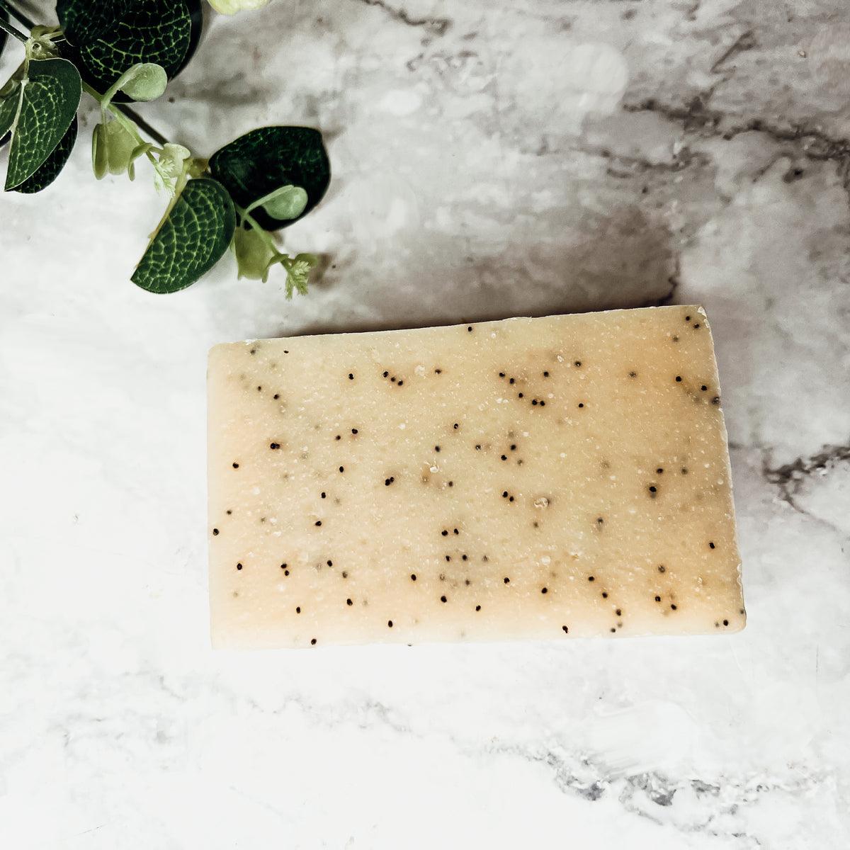 Poppy Seed Exfoliant-Olive-Sunflower Soap Bar