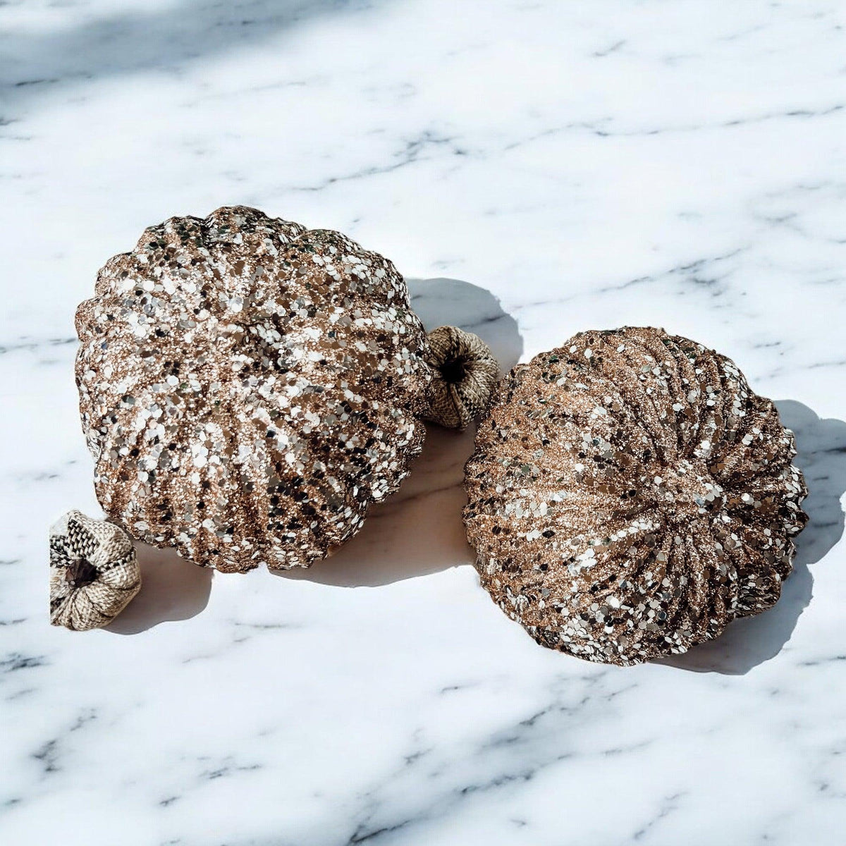 Glitter Sequin Decorative Pumpkin 4"