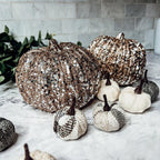 Glitter Sequin Decorative Pumpkin 4"
