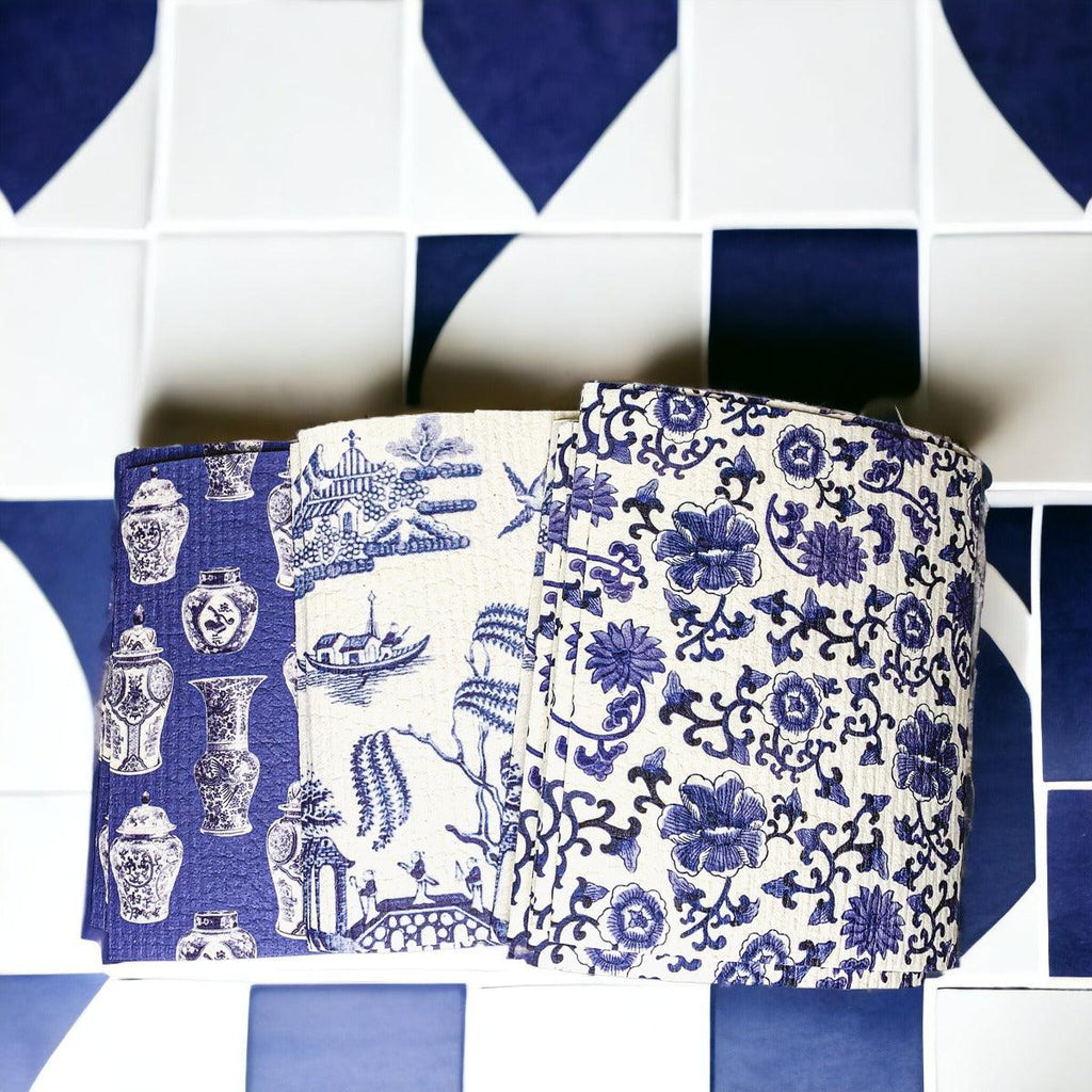 Chinoiserie Multipurpose Biodegradable Eco Kitchen Cloth — Select Your Style