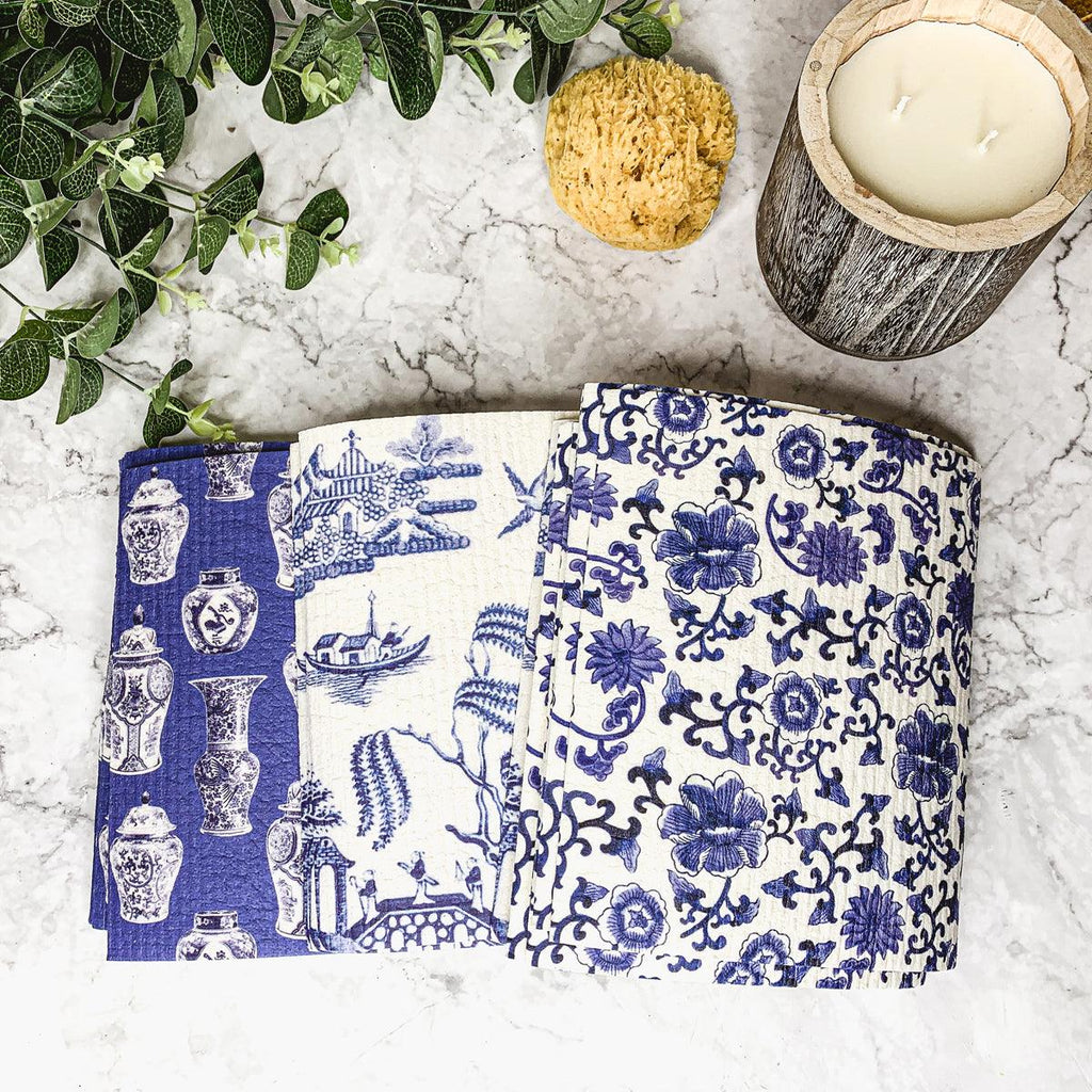 Chinoiserie Multipurpose Biodegradable Eco Kitchen Cloth — Select Your Style