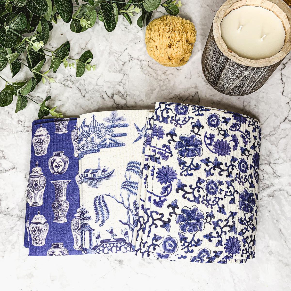Chinoiserie Multipurpose Biodegradable Eco Kitchen Cloth — Select Your Style