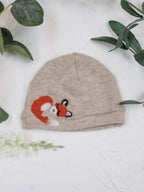 Sleeping Fox Cashmere Hat - Newborn — Select Your Color